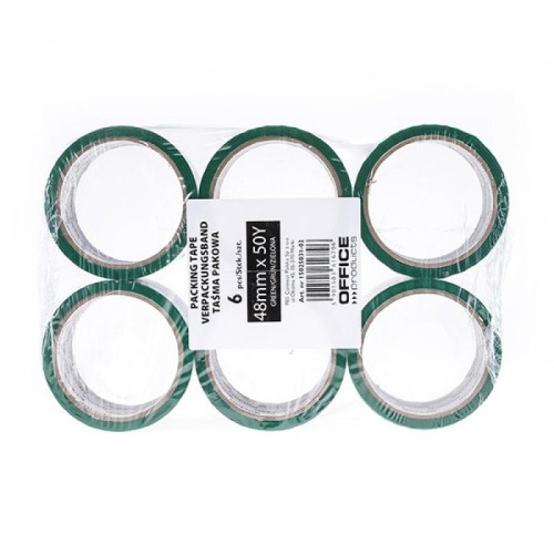 Taśma pakowa OFFICE PRODUCTS, 48mm x 50y, 36mic, EAN na 1szt., zielona-11718870