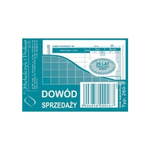 260-9 Dowód sprzedaży A7 80 kartek Michalczyk i Prokop