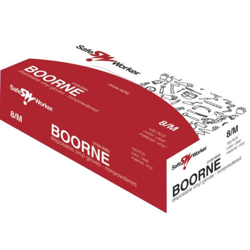 Rękawice winylowe niepudrowane BOORNE, 100 szt. rozm. 9-12398282