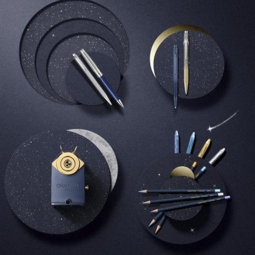 Kredki CARAN D'ACHE Cosmic Blue, w pudełku, 10 szt., mix kolorów metalicznych-12736996