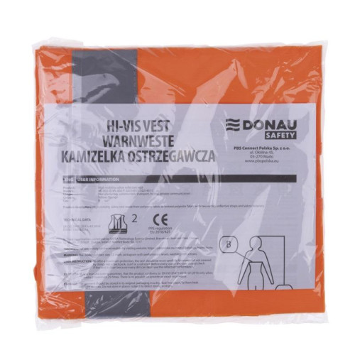 Kamizelka ostrzegawcza DONAU SAFETY, rozm. 2XL, pomarańczowa-12811496