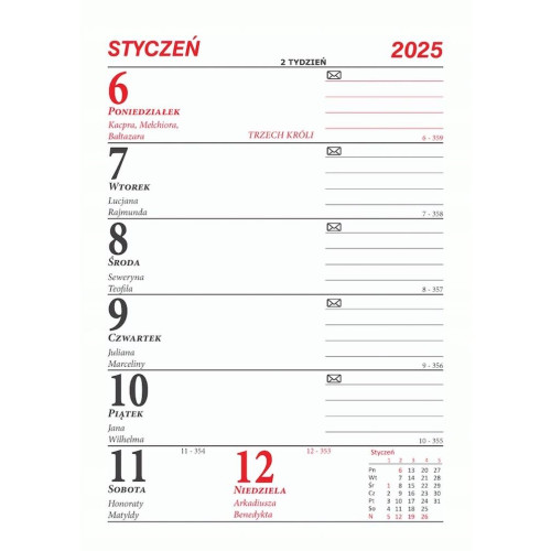 Kalendarz biurkowy B1 2025 MERKURIER pionowy-12968511