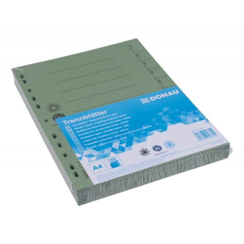Przekładka DONAU, karton, A4, 235x300mm, 1-10, 1 karta, zielona-13351035