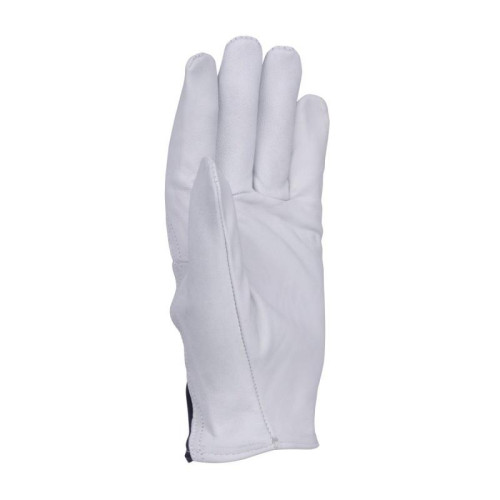 Rękawice robocze DONAU SAFETY, skóra kozia po stronie dłoni, ściągacz, rozm. 10/XL, biało-granatowe-13419050