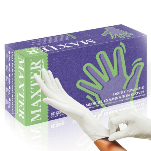 Rękawice lateksowe pudrowe MAXTER, 100 szt., XL-13582120