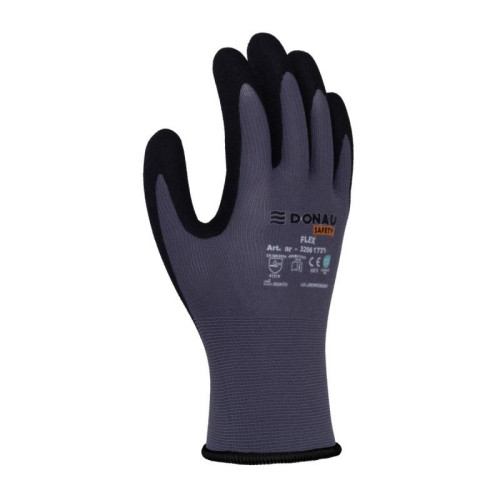 Rękawice DONAU SAFETY Flex, kat. II, rozm. 10, szare-13609178