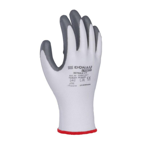 Rękawice DONAU SAFETY Nitrile 01, kat. II, rozm. 6, szare-13609184