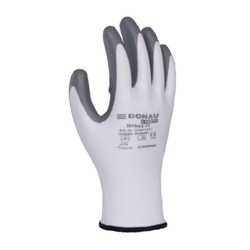 Rękawice DONAU SAFETY Nitrile 01, kat. II, rozm. 10, szare-13609196