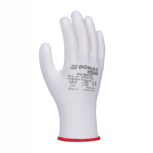 Rękawice DONAU SAFETY PU White, kat. II, rozm. 6, białe-13711231