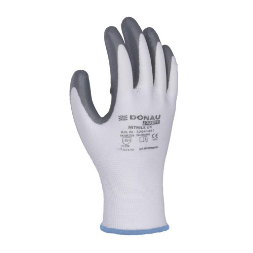 Rękawice DONAU SAFETY Nitrile 01, kat. II, rozm. 9, szare-13816368