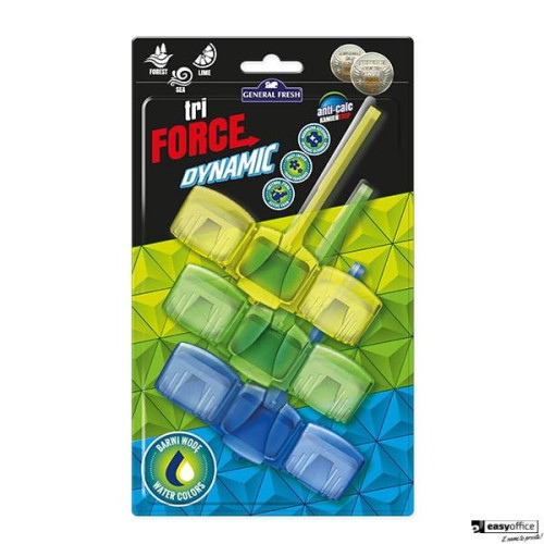 Kostka do WC zawieszka 3x45g TRIO-FORCE DYNAMIK (cytryna, morze, las) GENERAL FRESH