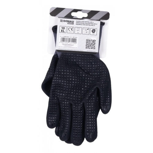 Rękawice DONAU SAFETY Flex-Dotted, kat. II, rozm. 10, szare-13933193