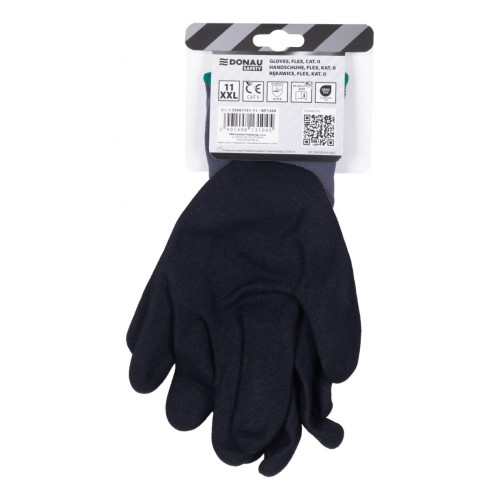 Rękawice DONAU SAFETY Flex, kat. II, rozm. 11, szare-14008663