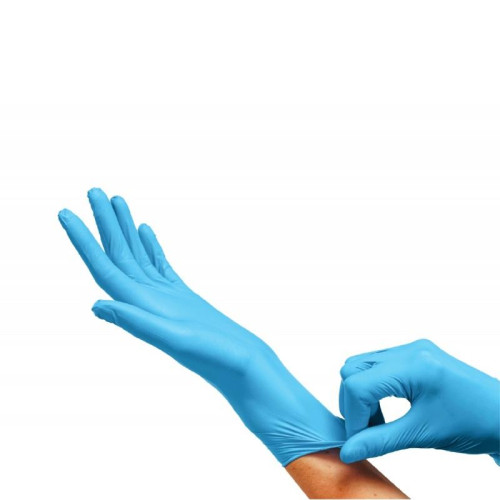 Rękawice nitrylowe bezpudrowe CLARA, 100 szt., rozmiar L, niebieskie-14099585