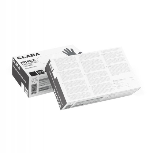 Rękawice nitrylowe bezpudrowe CLARA, 100 szt., rozmiar XL, czarne-14099622