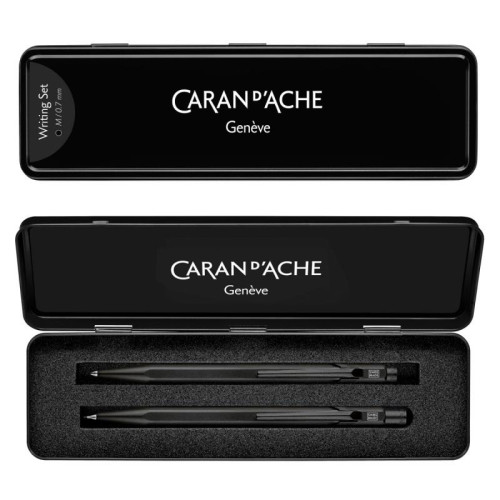 Zestaw długopis 849 i ołówek 844 CARAN D'ACHE Black Code, w etui, czarny-14248952