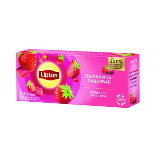 Herbata LIPTON owocowa, truskawka i rabarbar, 20 torebek-15306714