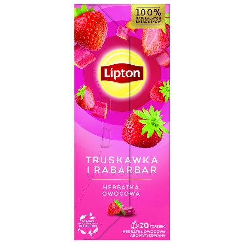 Herbata LIPTON owocowa, truskawka i rabarbar, 20 torebek-15306715
