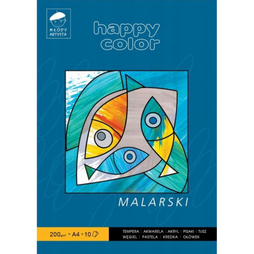 Blok malarski A4 HAPPY COLOR Młody Artysta 10szt. 200g