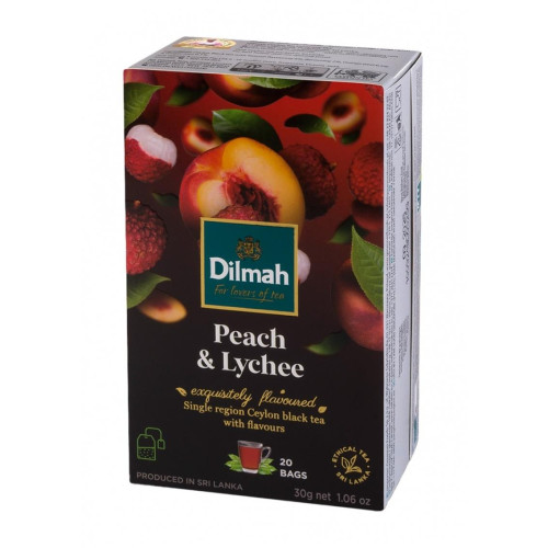 Herbata DILMAH, brzoskwiniowa i lichi, 20 torebek-4094548