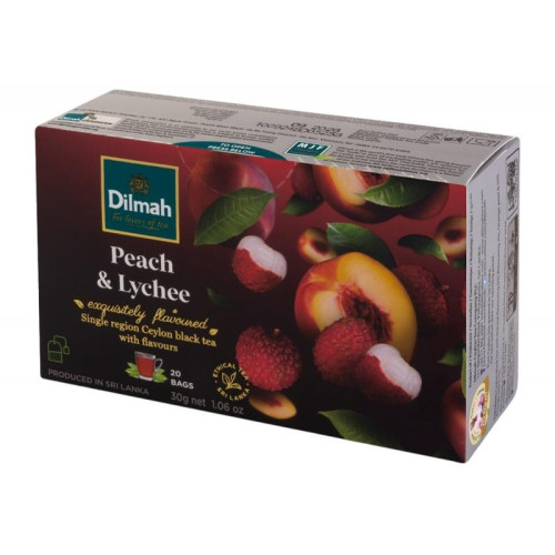 Herbata DILMAH, aromat brzoskwinia & lychee, 20 torebek-16022889