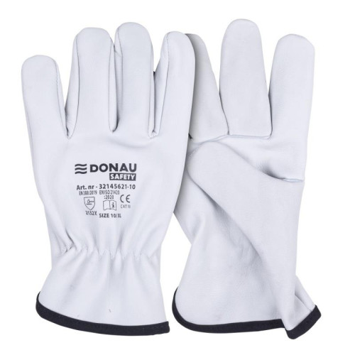 Rękawice robocze DONAU SAFETY DS-DRIVCOW, driver, skóra bydlęca, rozm. 7/S, białe-16023166