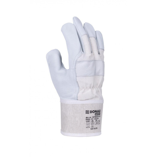 Rękawice robocze DONAU SAFETY DS-DOKGOAT, doker, skóra kozia, rozm. 10,5/XL, szaro-białe-16023194