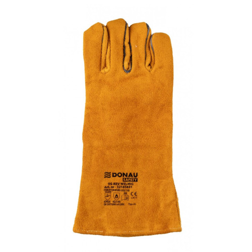 Rękawice spawalnicze DONAU SAFETY DS-KEV WELMIG, kevlar, skóra bydlęca, rozm. 10/XL, złote-16091859