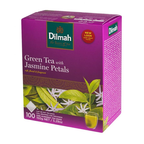 Herbata DILMAH, zielona, jaśminowa, 100 torebek