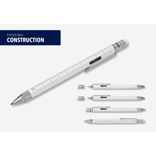 Długopis wielozadaniowy TROIKA Construction, biały-16222447