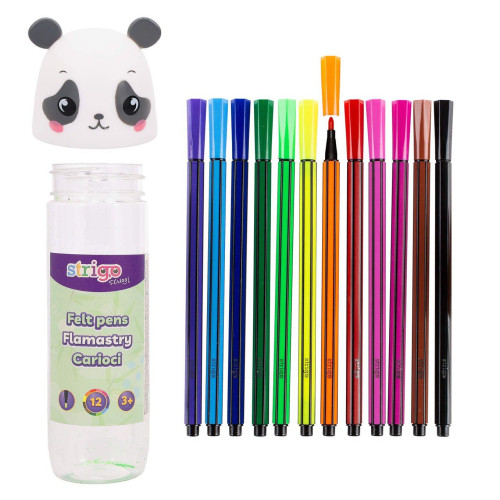 Flamastry STRIGO Panda 12 kolorów