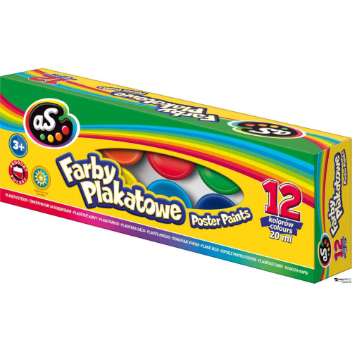 Farby plakatowe Astra 12 kolorów 20 ml 301121002