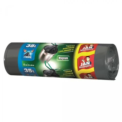 Worki na śmieci 35l JAN NIEZBĘDNY a'15 magnum czarne z taśmą-1640362