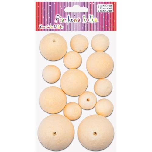 Piankowa kulka MW-1000 mix 20mm-8szt, 30mm-4szt, 40mm -2szt ALIGA