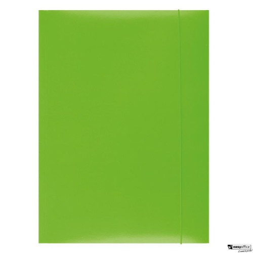 Teczka z gumką OFFICE PRODUCTS, karton, A4, 300gsm, 3-skrz., zielona