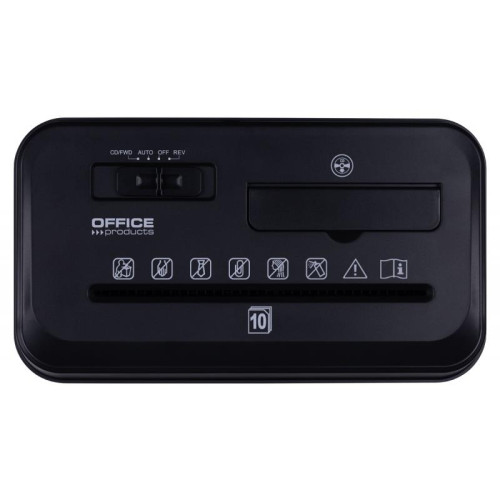 Niszczarka OFFICE PRODUCTS, paski, do 10 kartek A4, kosz 14l, czarna-17022670