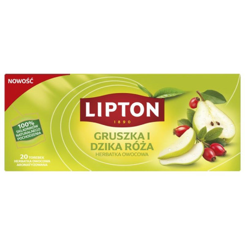 Herbata LIPTON owocowa, gruszka i dzika róża, 20 torebek
