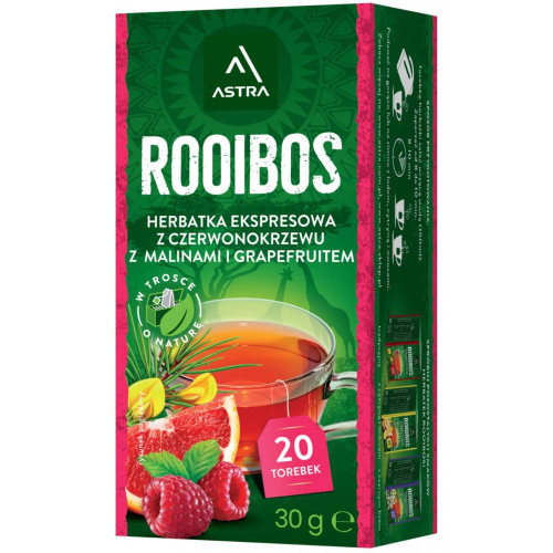 Herbata ASTRA Rooibos, z malinami i grejpfrutem, 20 torebek-17272953