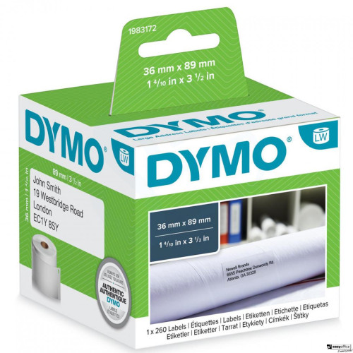 Etykieta DYMO  36mm x 89mm białe 1983172  1 rolka 260 etykiet