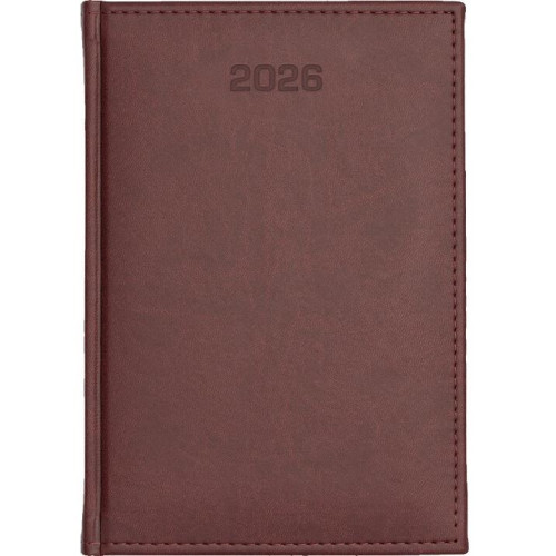 Kalendarz książkowy tygodniowy A4 DAZAR 2026 Vivella bordowy