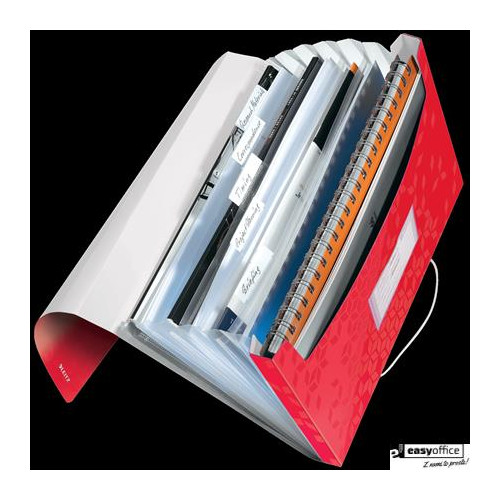 Teczka z 6 przegródkami PP Leitz WOW, czerwona 45890026