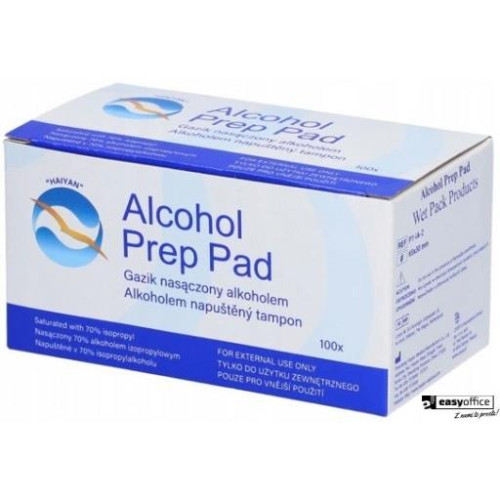 Gaziki do dezynfekcji nasączone alkoholem Alcohol Pad, 100 szt.