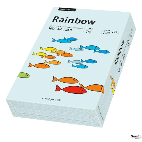Papier xero kolorowy A4 160g 250 ark. RAINBOW  jasnoniebieski R82 88042703