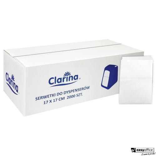 SERWETKI DO DYSPENSERÓW Clarina 17x17 cm Białe 2000 szt. 5705