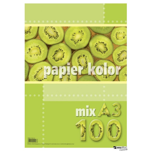 Papier xero A3 80g  mix kolorów (100 arkuszy) KRESKA.