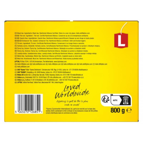 Herbata LIPTON czarna, Yellow Label, 400 torebek-18302001