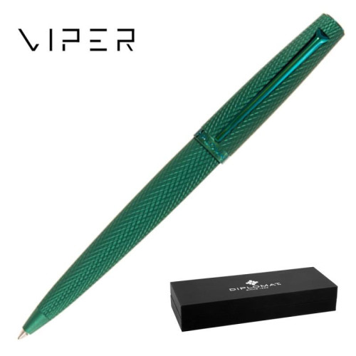 Długopis DIPLOMAT Viper, guilloche, zielony-18302070