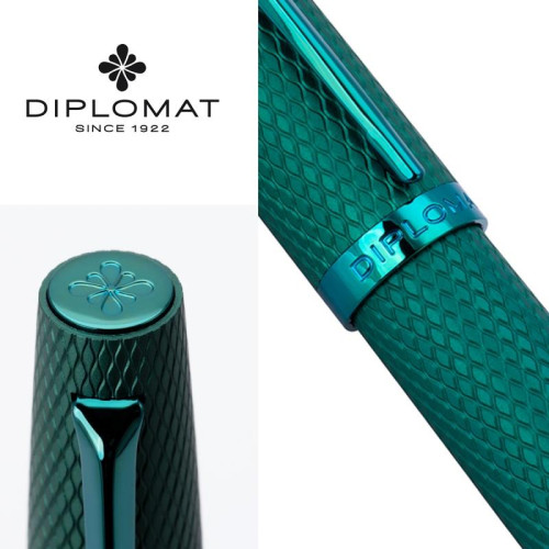 Długopis DIPLOMAT Viper, guilloche, zielony-18302072
