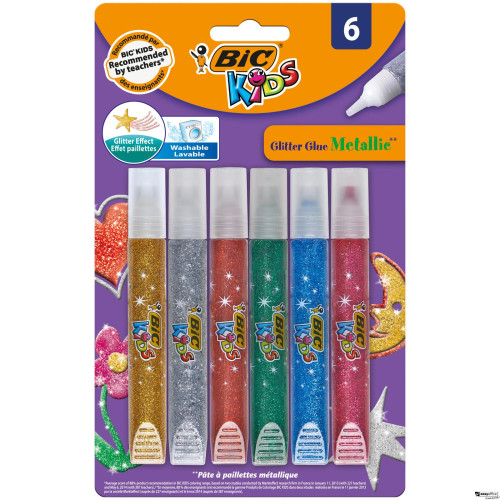 Klej w sztyfcie BIC Kids Glitter Metallic Blister 6szt, 893269-6070464