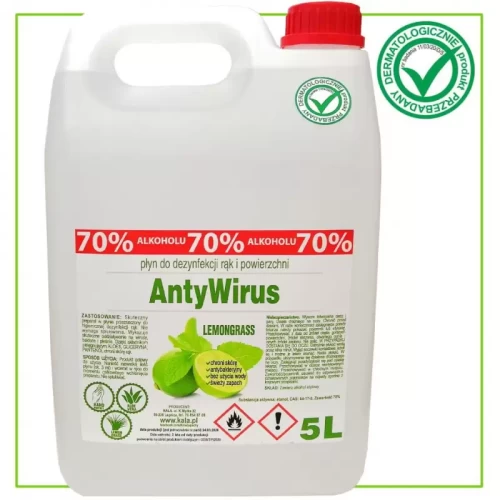 Płyn do dezynfekcji rąk KALA 5l antywirus antybakteryjny lemongrass-2157930